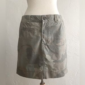 VINTAGE GAP CAMOUFLAGE OLIVE GREEN KHAKI COTTON MINI SKIRT SIZE 4